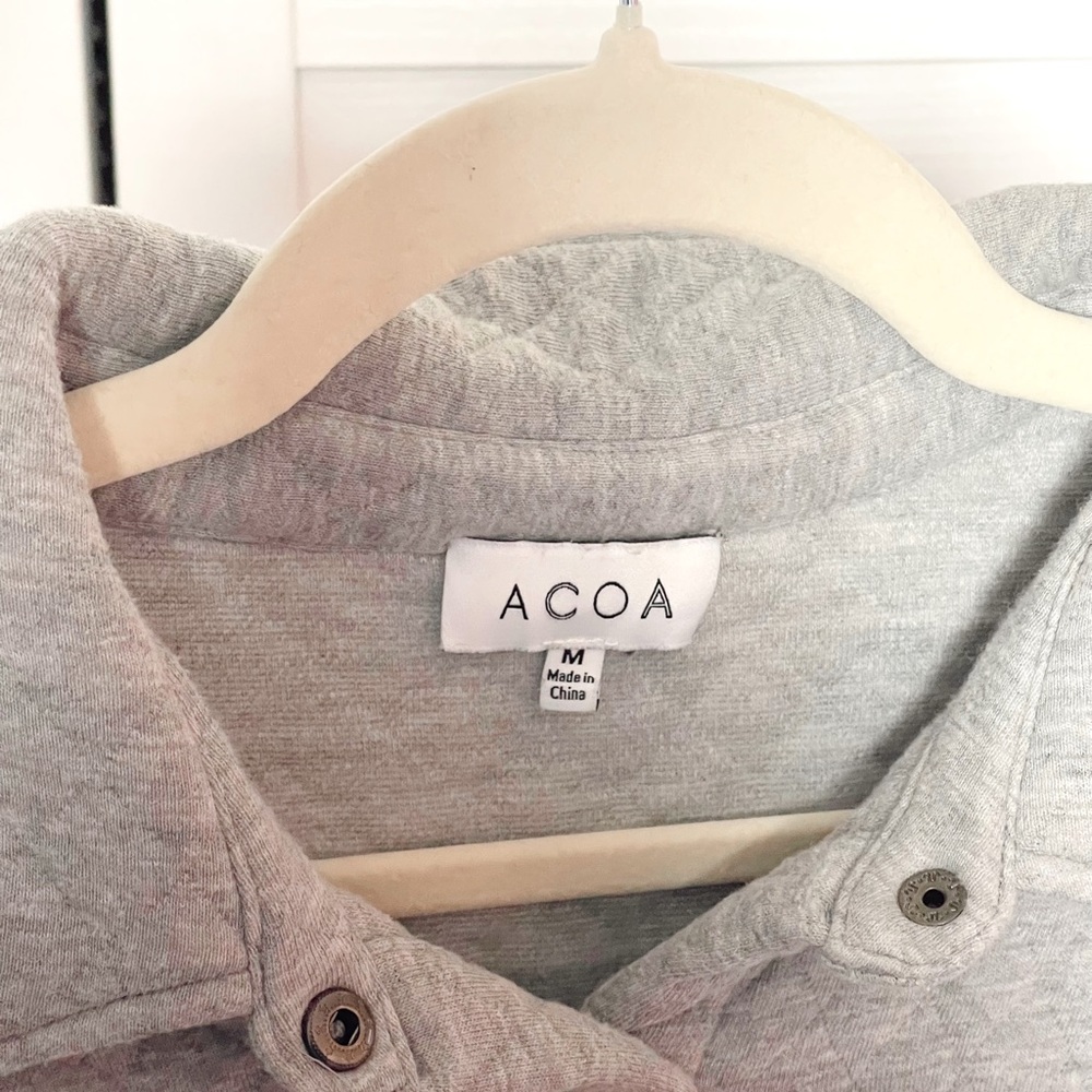 ACOA Medium Gray Quilted Shacket - Picture 4 of 6